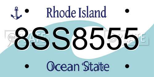 8SS8555 Rhode Island License Plate