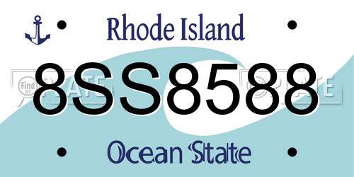 8SS8588 Rhode Island License Plate