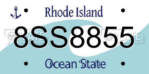 8SS8855 Rhode Island License Plate
