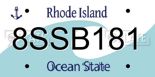 8SSB181 Rhode Island License Plate