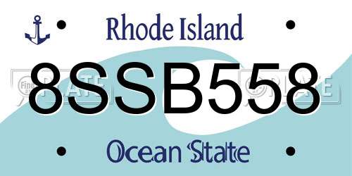 8SSB558 Rhode Island License Plate