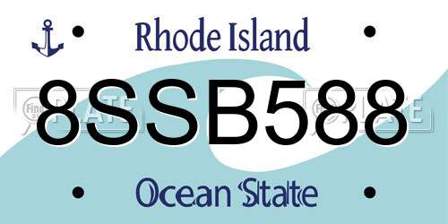 8SSB588 Rhode Island License Plate