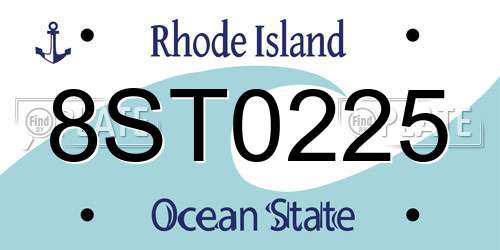 8ST0225 Rhode Island License Plate
