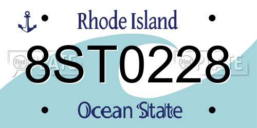 8ST0228 Rhode Island License Plate