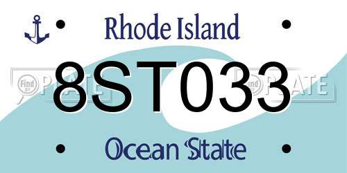 8ST033 Rhode Island License Plate