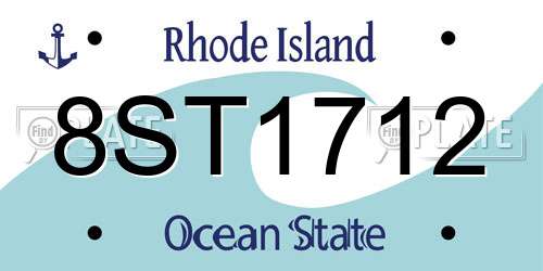 8ST1712 Rhode Island License Plate