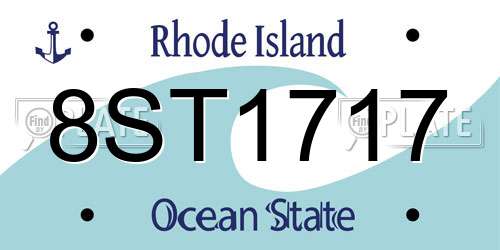 8ST1717 Rhode Island License Plate