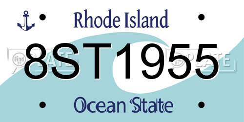 8ST1955 Rhode Island License Plate