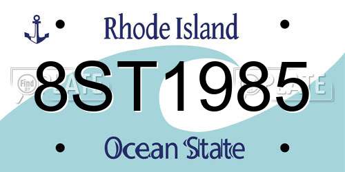 8ST1985 Rhode Island License Plate