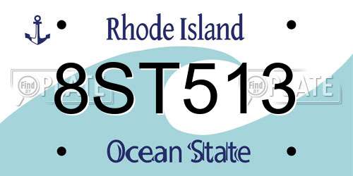 8ST513 Rhode Island License Plate