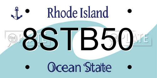8STB50 Rhode Island License Plate
