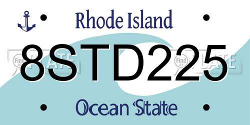8STD225 Rhode Island License Plate