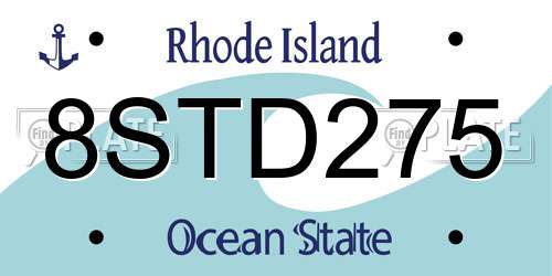 8STD275 Rhode Island License Plate