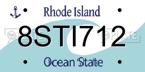 8STI712 Rhode Island License Plate