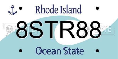 8STR88 Rhode Island License Plate