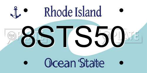8STS50 Rhode Island License Plate