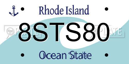 8STS80 Rhode Island License Plate