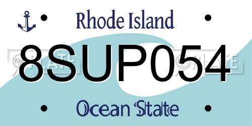 8SUP054 Rhode Island License Plate