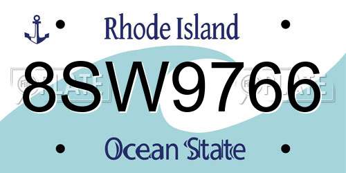 8SW9766 Rhode Island License Plate