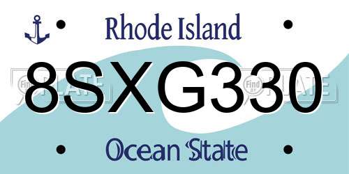 8SXG330 Rhode Island License Plate