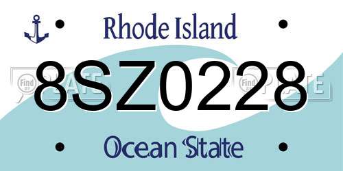 8SZ0228 Rhode Island License Plate