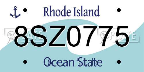 8SZ0775 Rhode Island License Plate