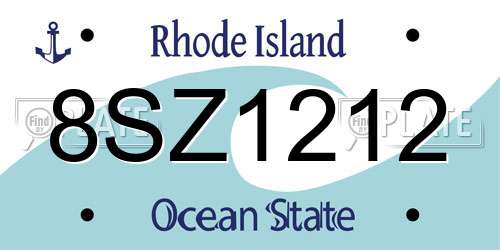 8SZ1212 Rhode Island License Plate