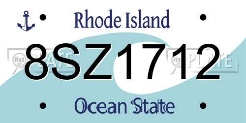 8SZ1712 Rhode Island License Plate