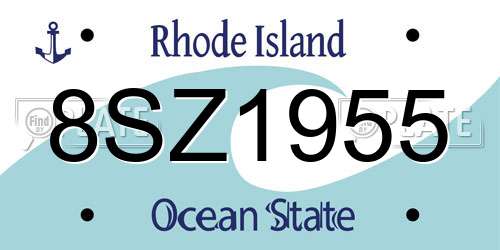 8SZ1955 Rhode Island License Plate