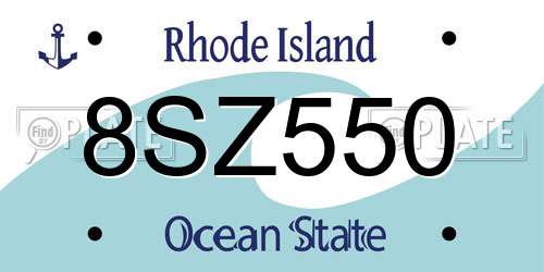 8SZ550 Rhode Island License Plate