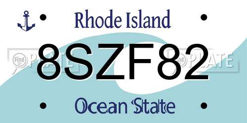 8SZF82 Rhode Island License Plate