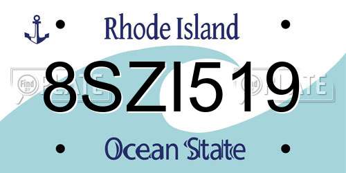 8SZI519 Rhode Island License Plate