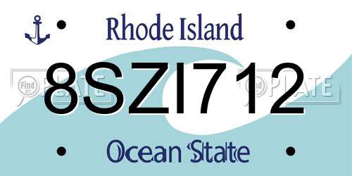 8SZI712 Rhode Island License Plate