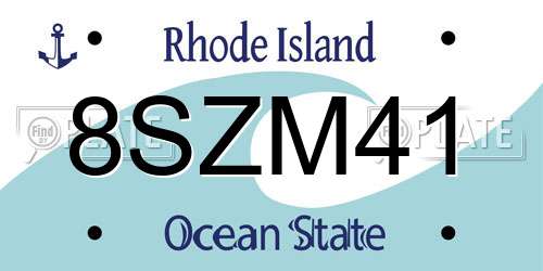 8SZM41 Rhode Island License Plate