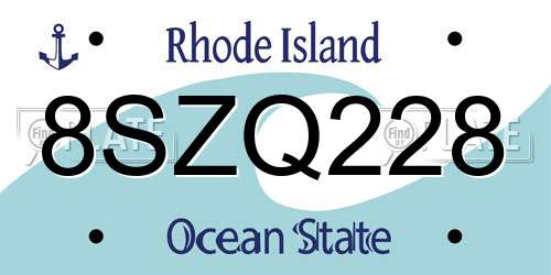 8SZQ228 Rhode Island License Plate