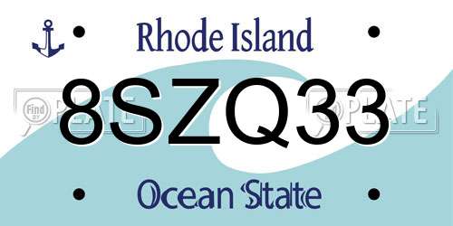 8SZQ33 Rhode Island License Plate