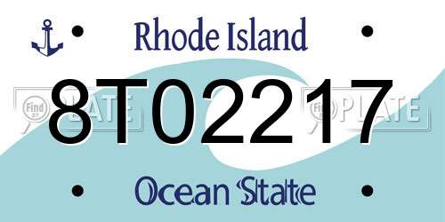 8T02217 Rhode Island License Plate