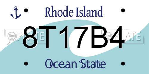 8T17B4 Rhode Island License Plate
