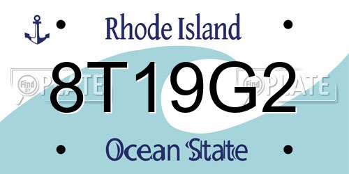 8T19G2 Rhode Island License Plate