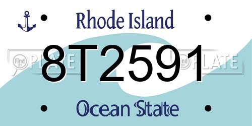 8T2591 Rhode Island License Plate