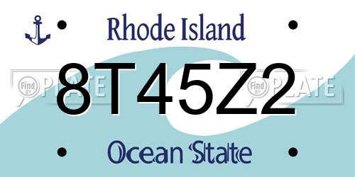 8T45Z2 Rhode Island License Plate