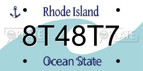 8T48T7 Rhode Island License Plate