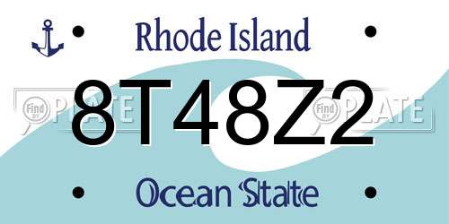 8T48Z2 Rhode Island License Plate