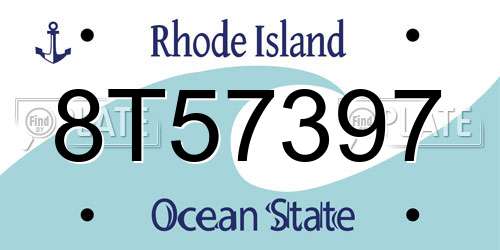 8T57397 Rhode Island License Plate