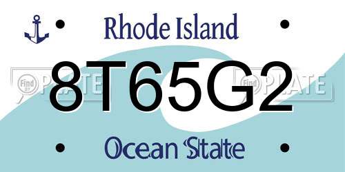 8T65G2 Rhode Island License Plate