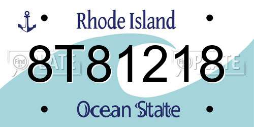 8T81218 Rhode Island License Plate