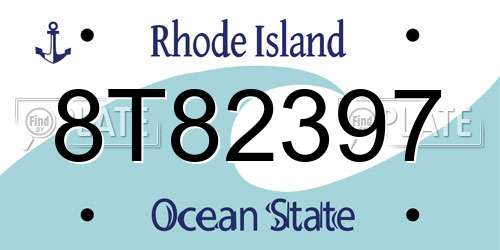 8T82397 Rhode Island License Plate