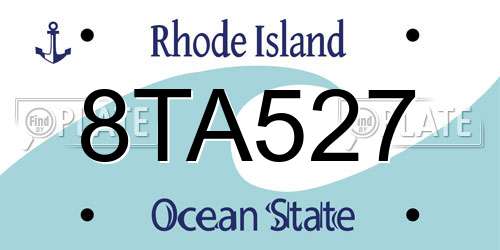 8TA527 Rhode Island License Plate