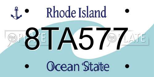8TA577 Rhode Island License Plate