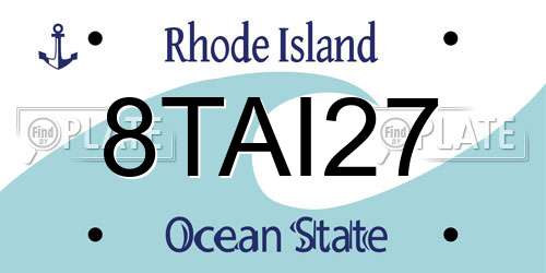 8TAI27 Rhode Island License Plate